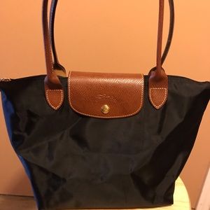 Small Longchamp Le Pliage small nylon tote black